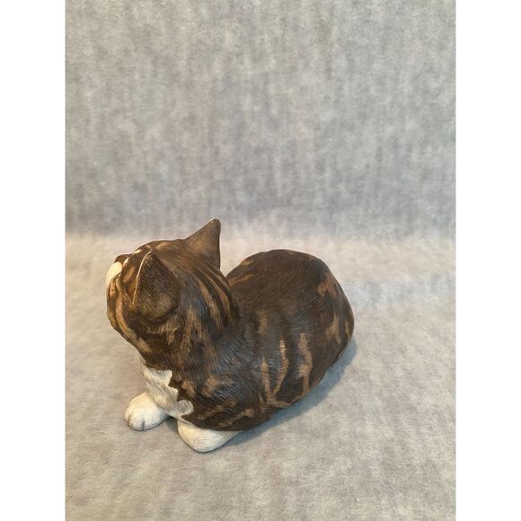 VTG Porcelain Cat "Fascination" Tabby‎ Bengal Franklin Mint 1982 Eric Tenney - Picture 5 of 9